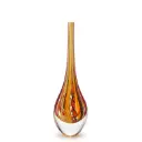 Drop Glass Vase Hippie Red, Orange and Yellow Murano Style Art Glass