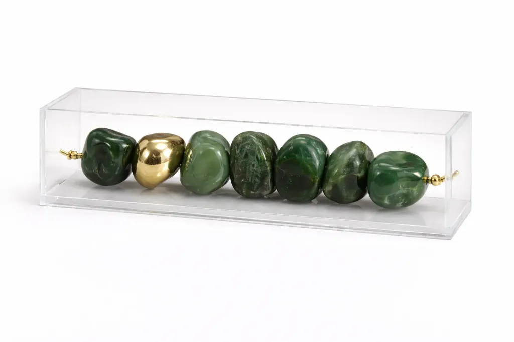 [V327] Acrylic Box With Natural Stone