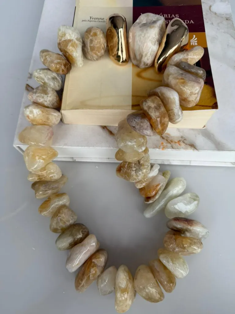 [V136] Decorative Natural Stone Necklace