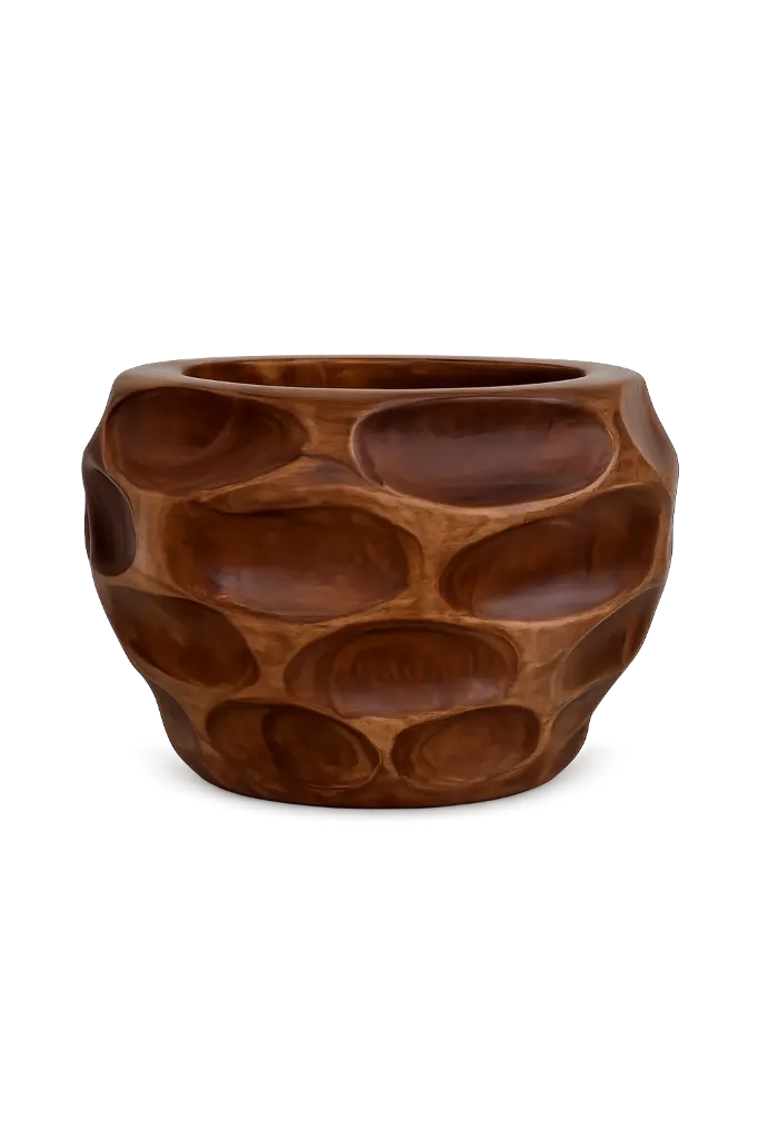 [RFN5005] Decorative Wood Vase
