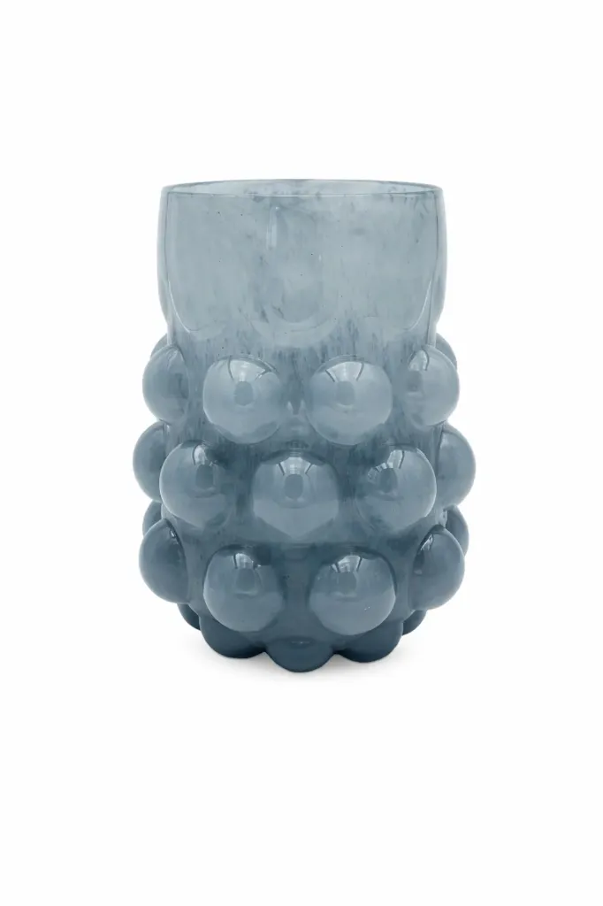 [ROD0039] Blue Bubble Textured Decorative Vase