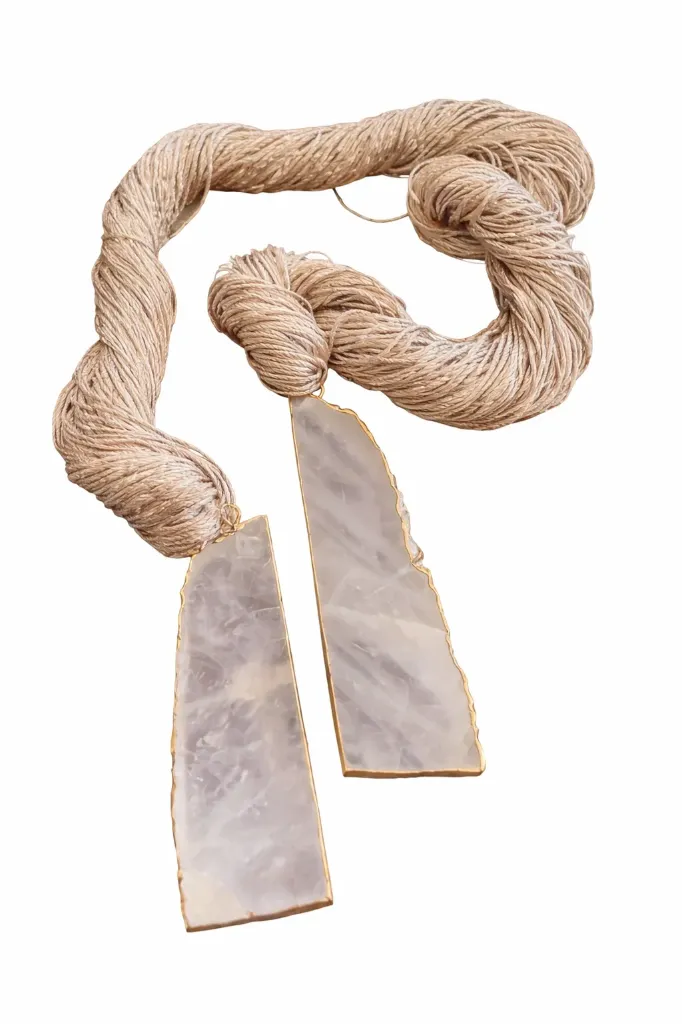 [V38] Silk Cord and Quartz Decorative Tassel