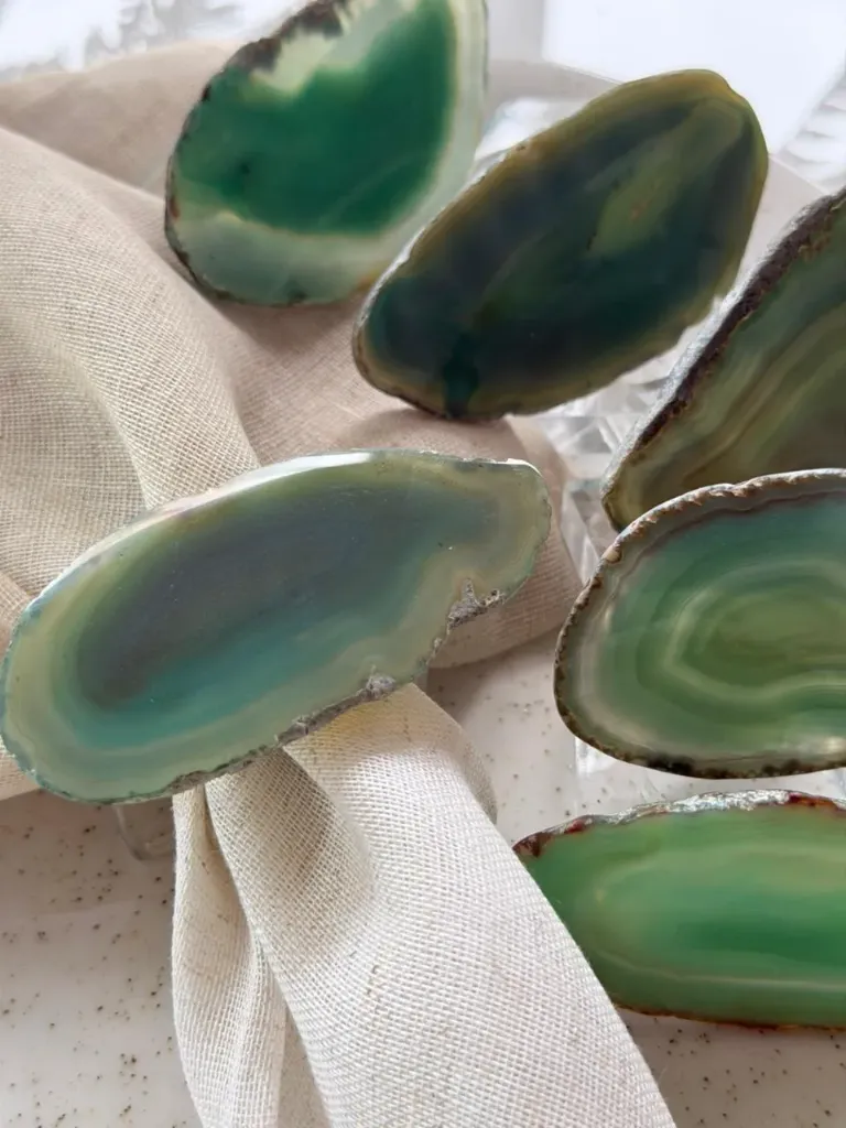 [MP59] Acrylic and Agate Stone Napkin Ring(Set of 6)