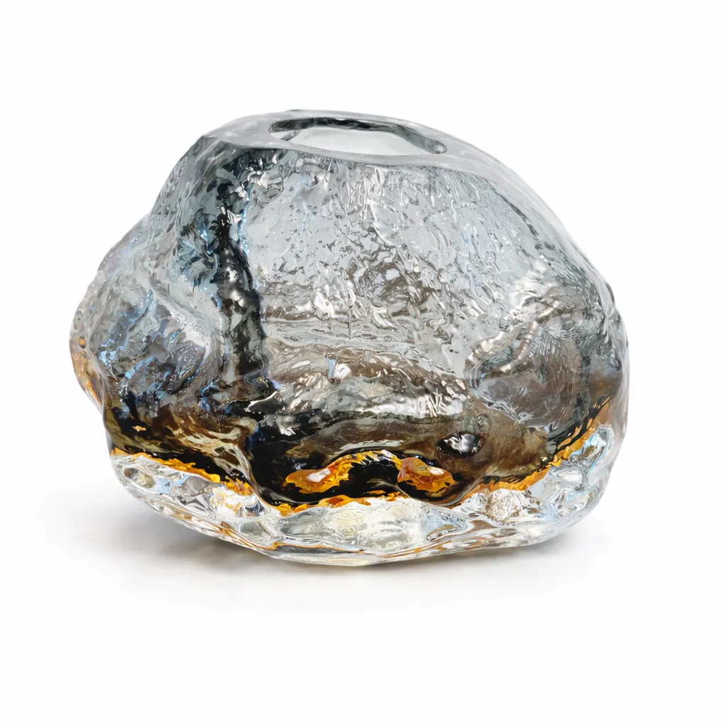 [FB-E25038] Glacier Amber Glass Vase