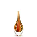 Drop Glass Vase Hippie Red, Orange and Yellow Murano Style Art Glass