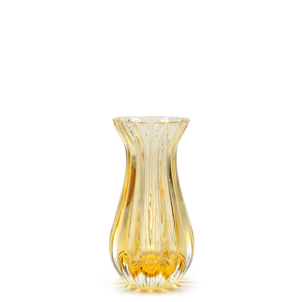 [15563] Mini Vase M61 Amber  Murano Style Art Glass