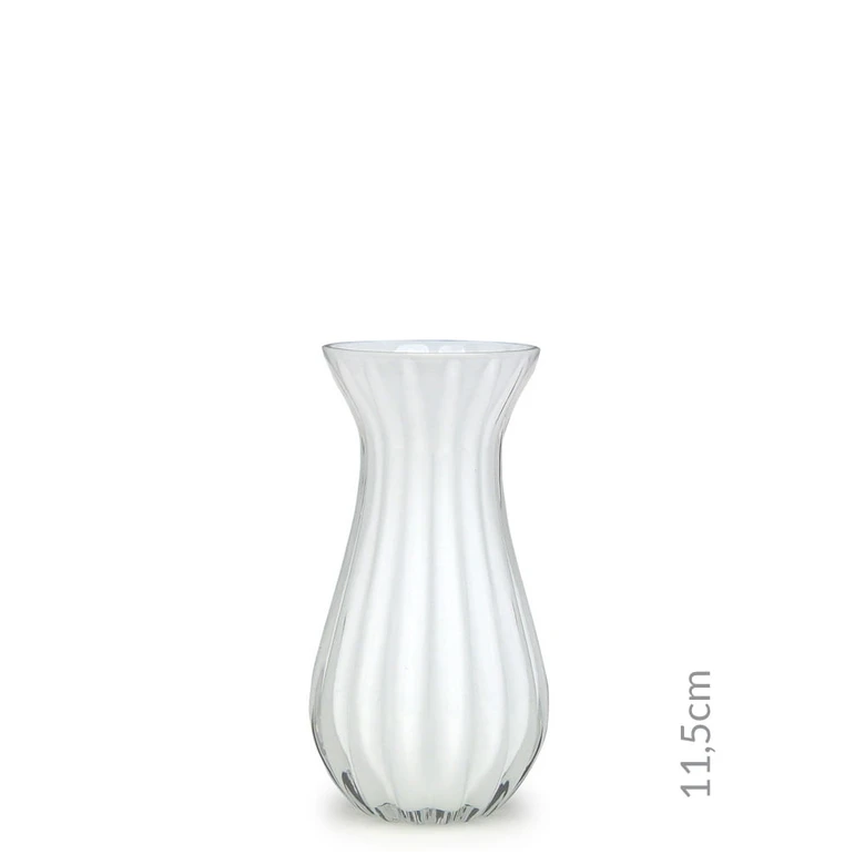 [17529] Mini Vase M61 White Murano Style Art Glass
