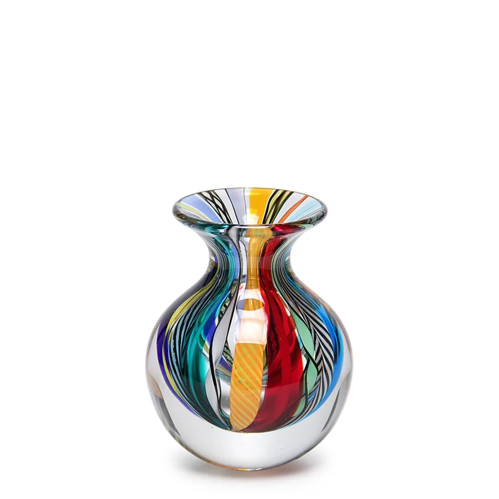 [17407] Glass Vase Hippie Murano Style Art Glass  Murano Style Art Glass