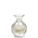 Glass Vase Bubble Effect Transparent with Gold Murano Style Art Glass