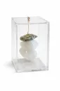 Acrylic box with white quartz and pyrite
